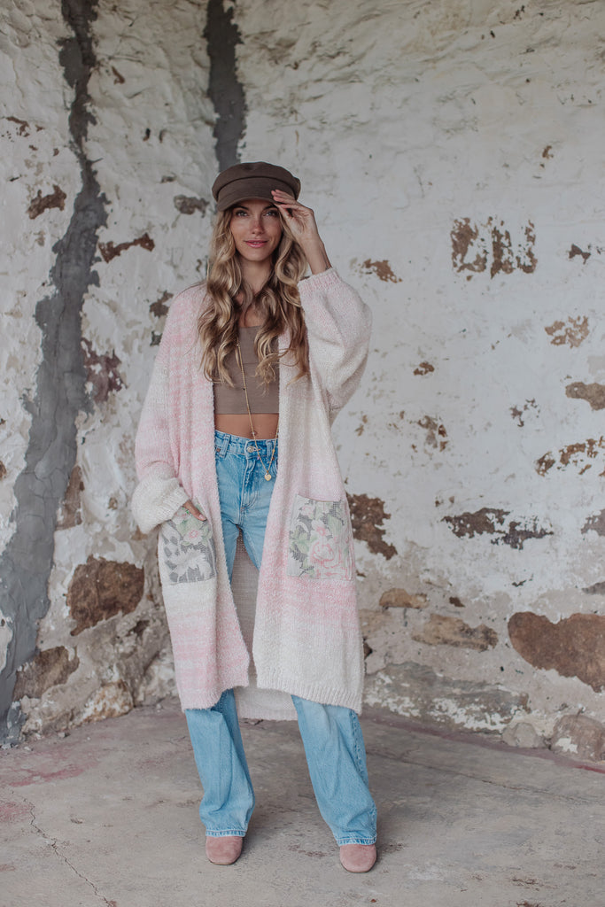Letters From The Loom - Rose Pastel Knit W/ Quilted Patchwork