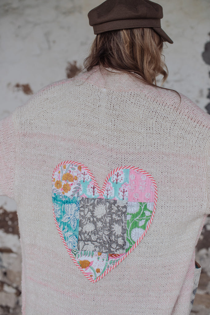Letters From The Loom - Rose Pastel Knit W/ Quilted Patchwork