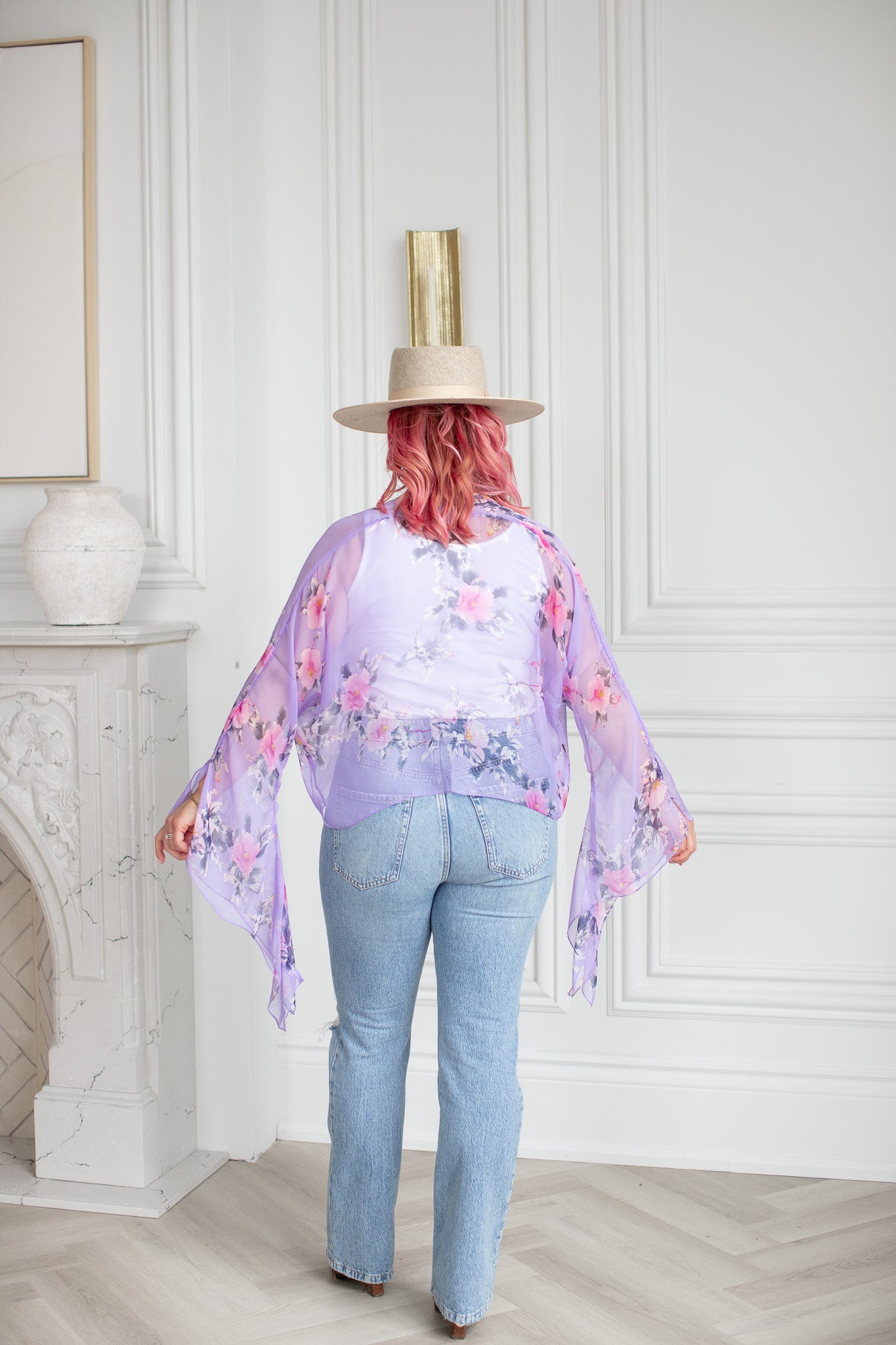 Cropped Cardigan : hibiscus - L A V E N D E R