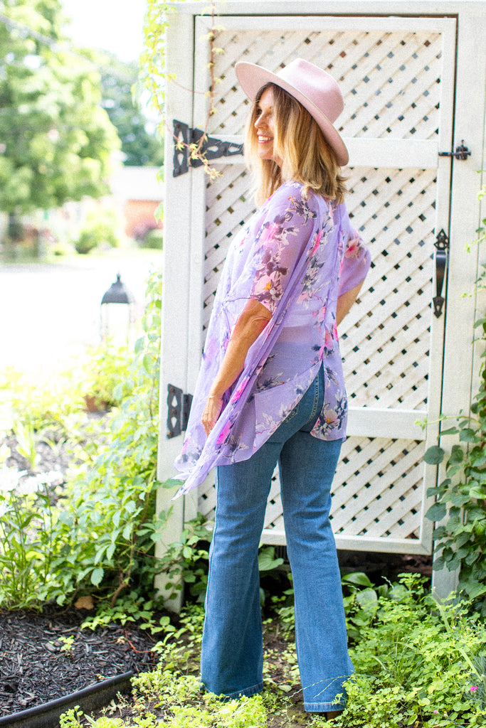 Hibiscus Kimono - Lavender