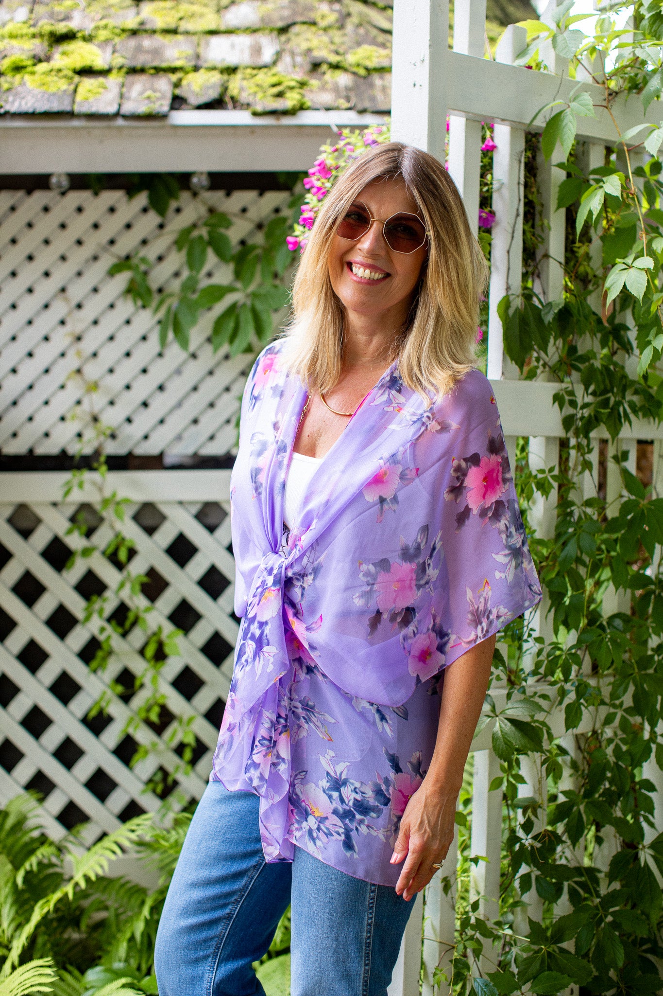 Hibiscus Kimono - Lavender