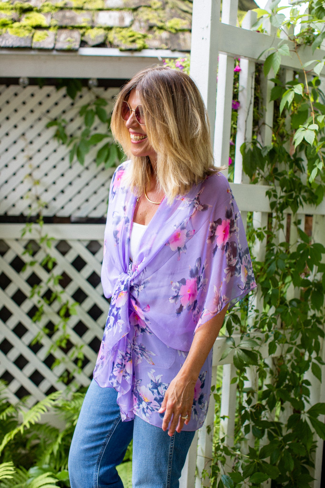 Hibiscus Kimono - Lavender