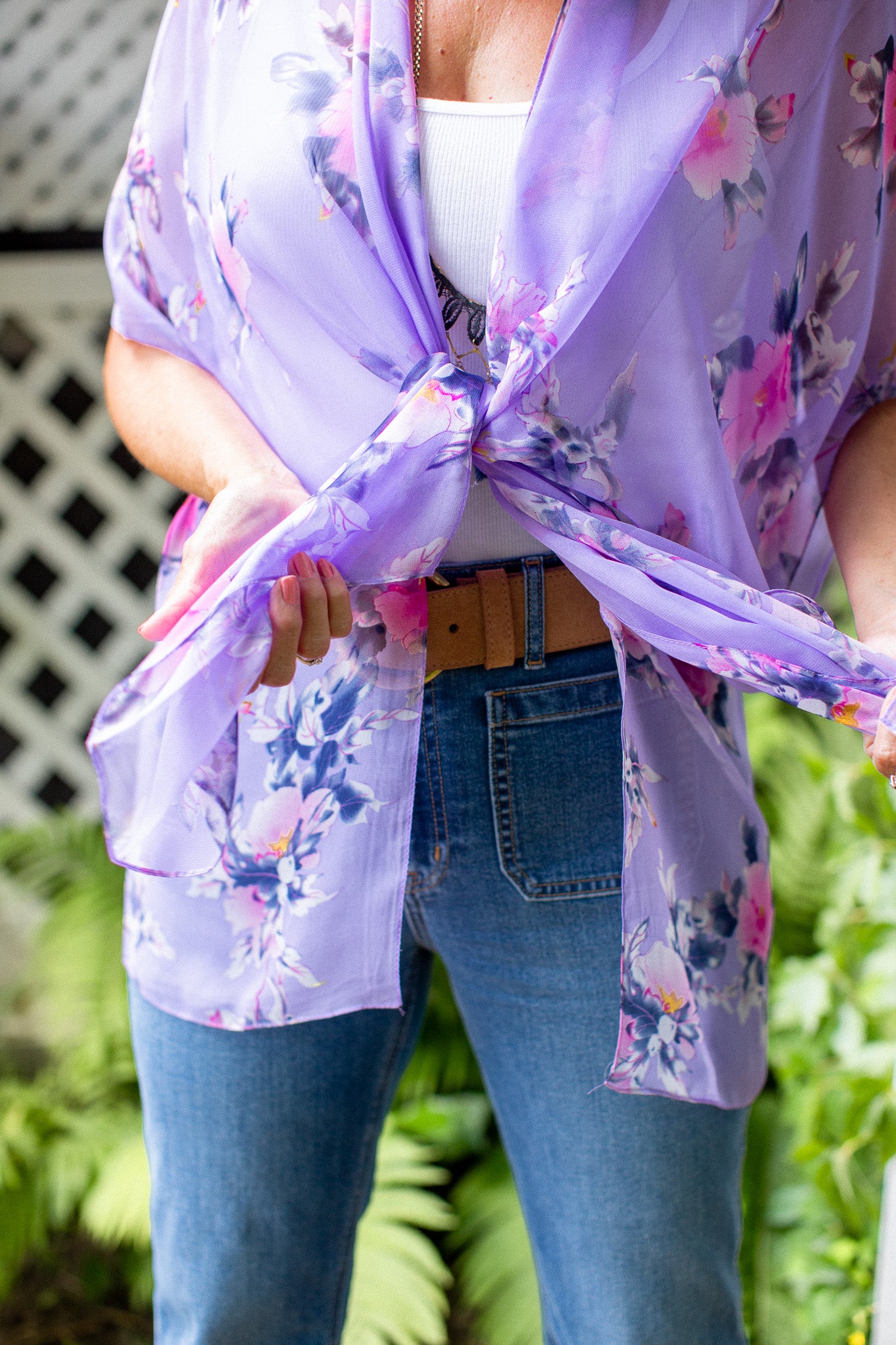 Hibiscus Kimono - Lavender