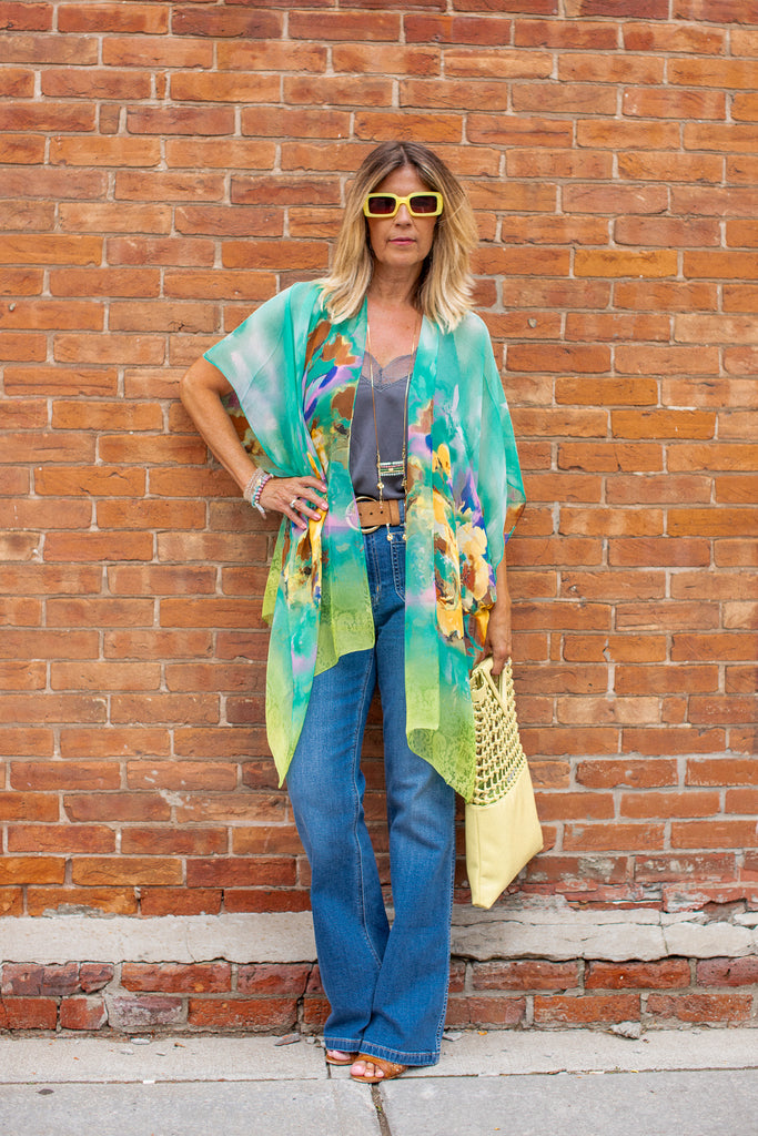 Magnolia Kimono- Turquoise