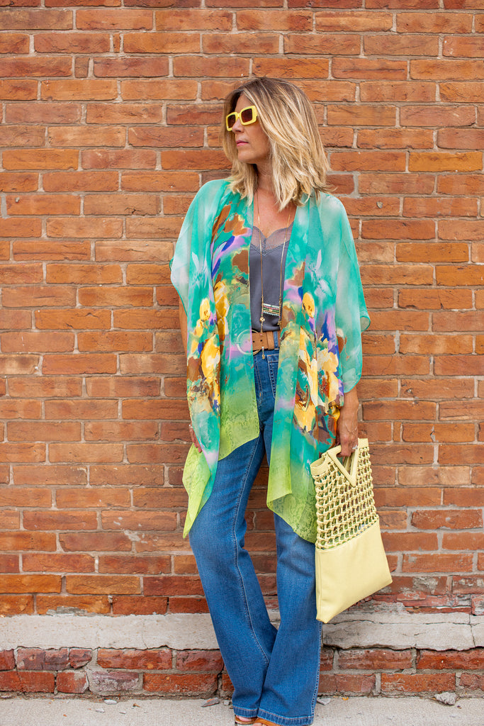 Magnolia Kimono- Turquoise