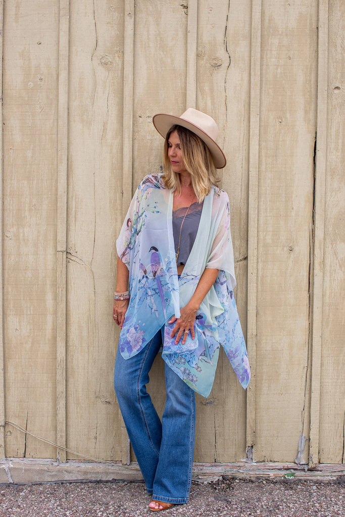 Birdie Kimono - Sky Ombre