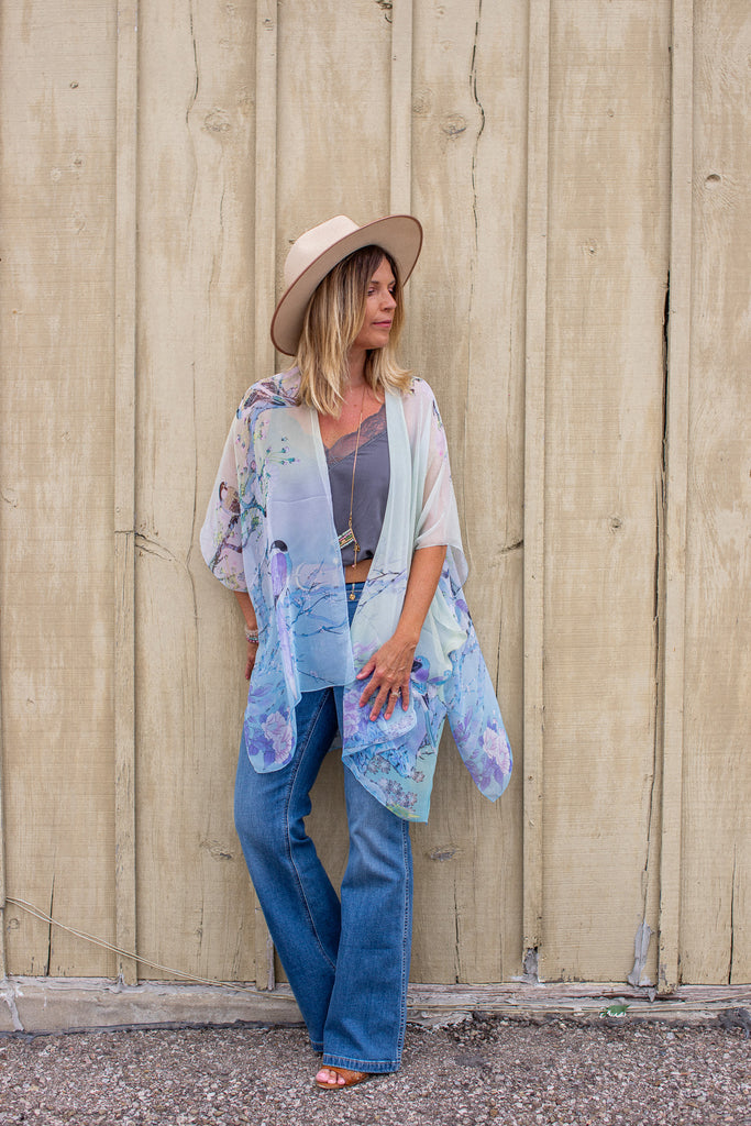 Birdie Kimono - Sky Ombre