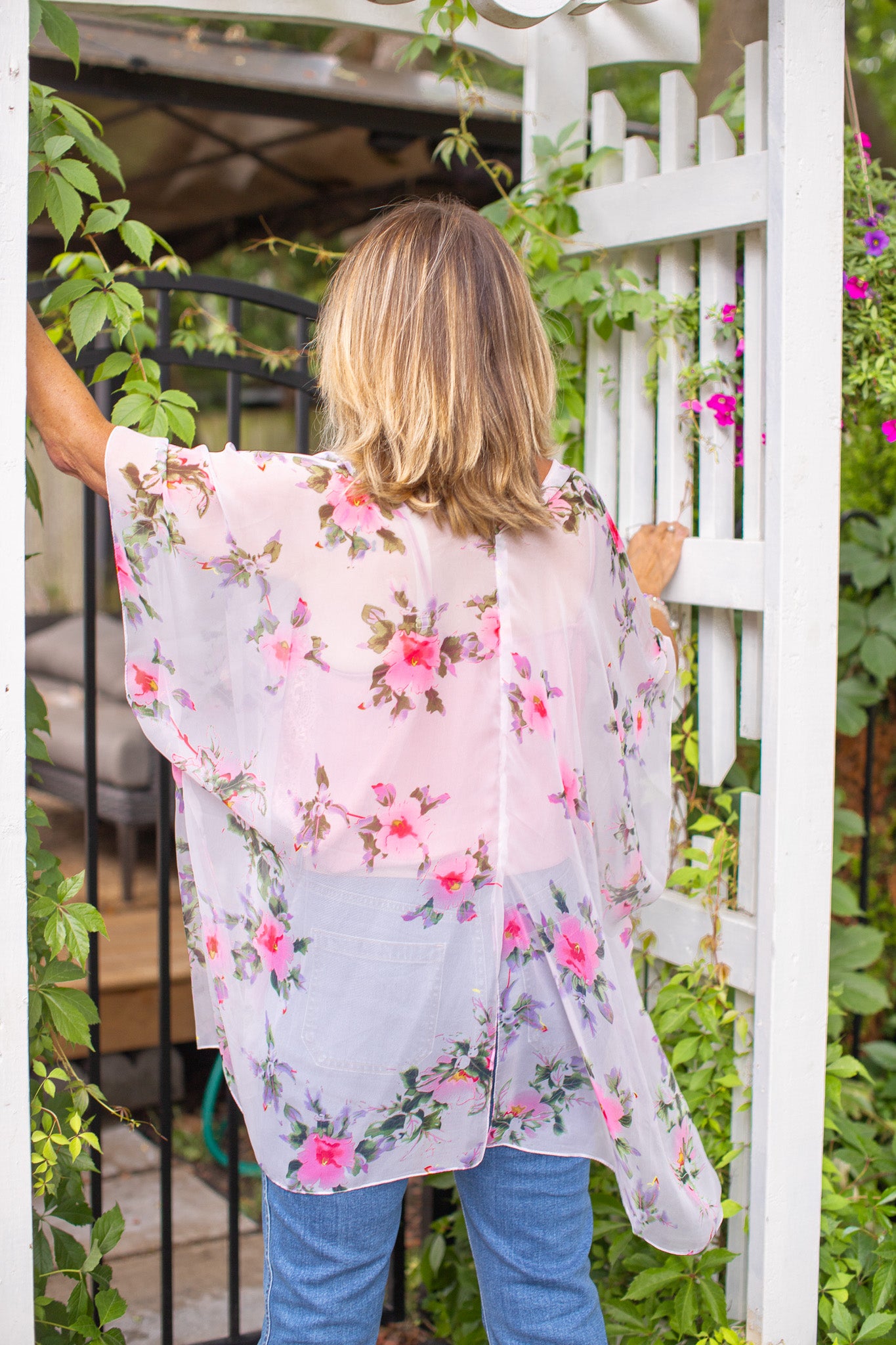 Hibiscus Kimono - Ivory