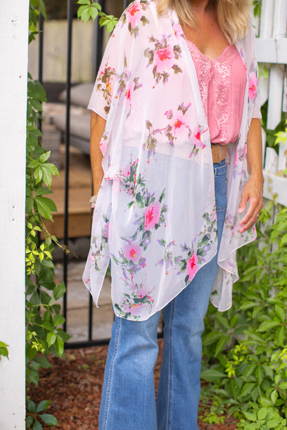 Hibiscus Kimono - Ivory
