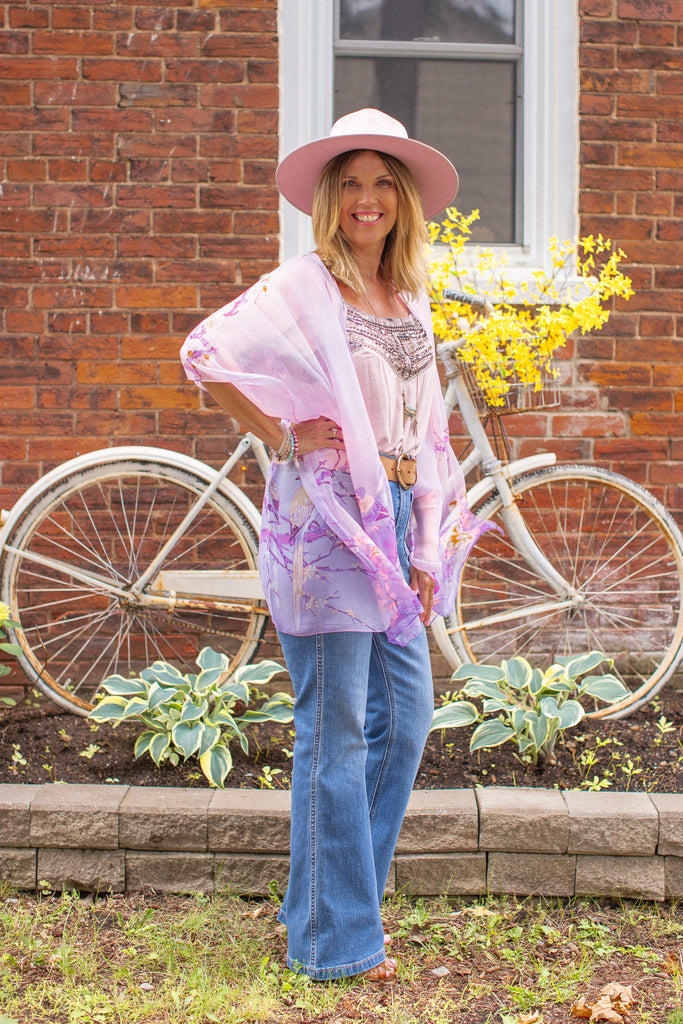 Birdie Kimono - Lavender Ombre