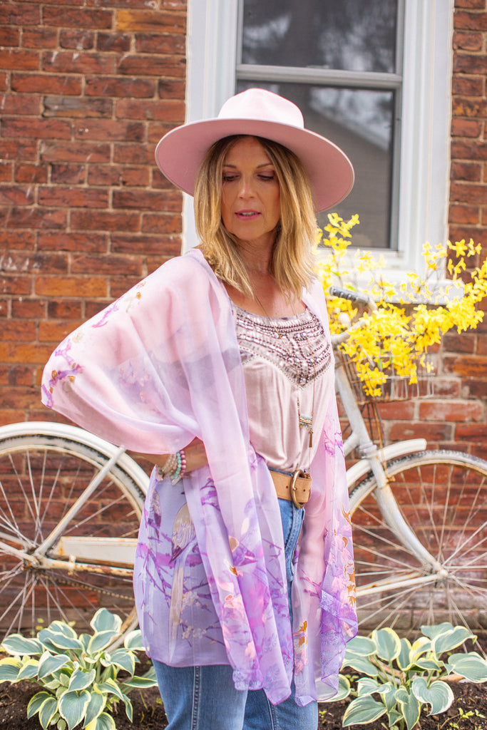 Birdie Kimono - Lavender Ombre