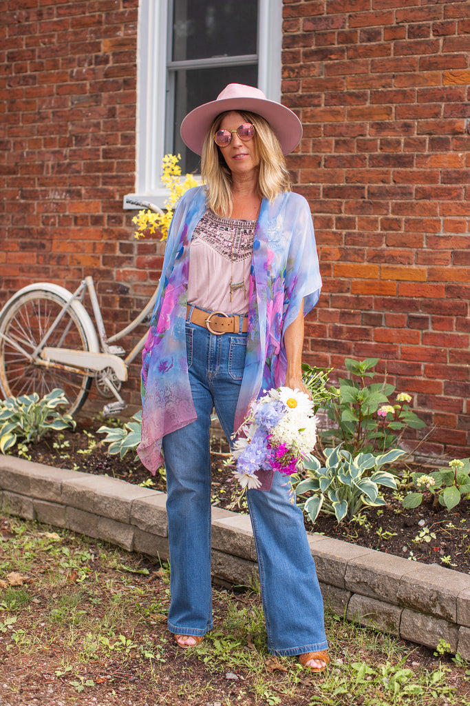 Magnolia Kimono- Periwinkle