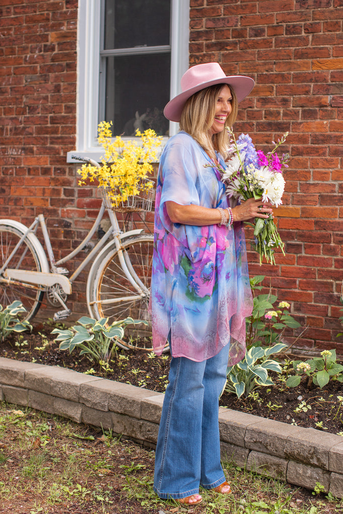 Magnolia Kimono- Periwinkle