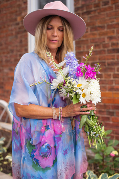 Magnolia Kimono- Periwinkle