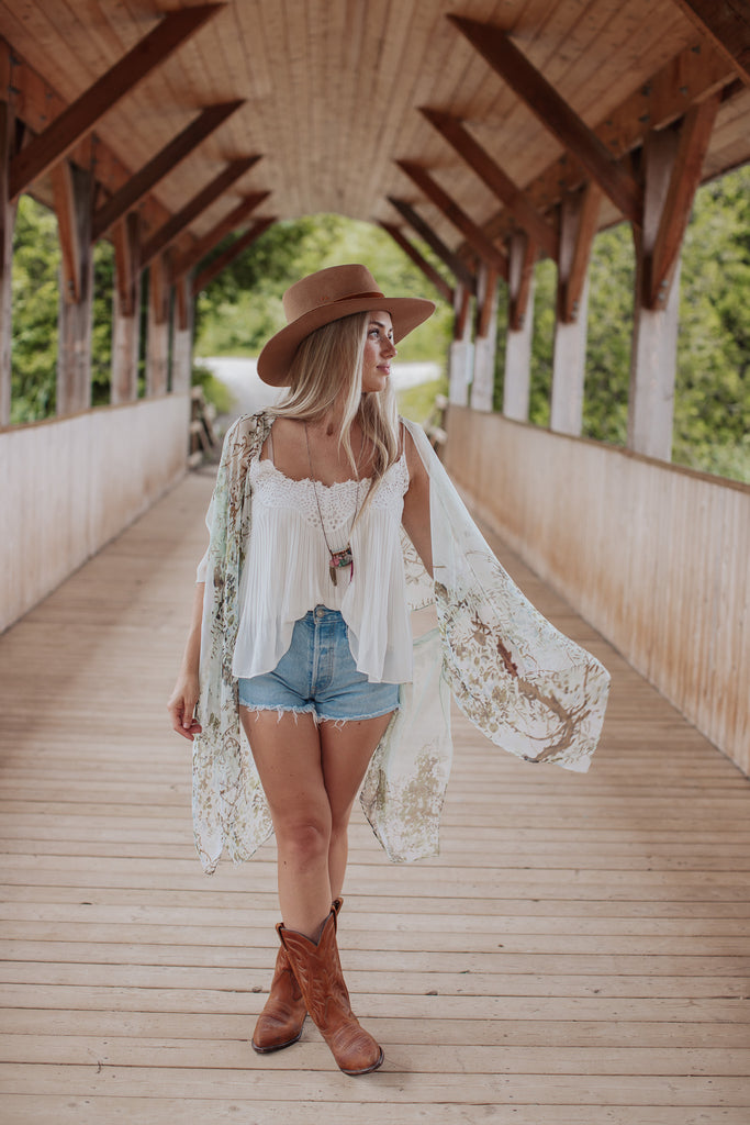 Blossom Kimono - Seafoam