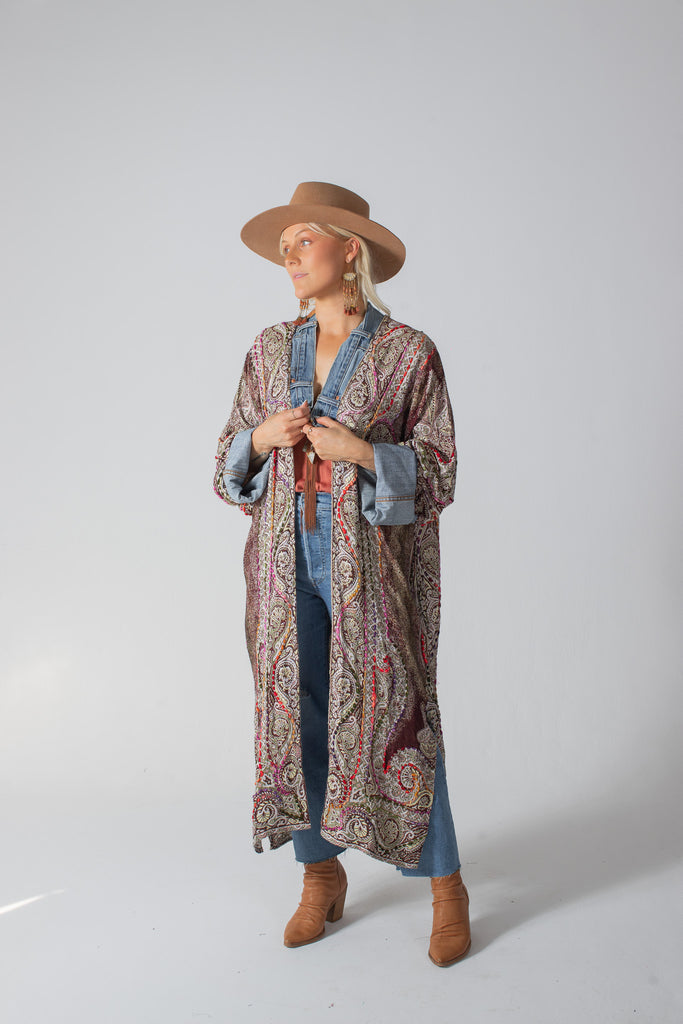 Dreamweave - Woven/Denim Duster - Forest w/ Light Blue Denim