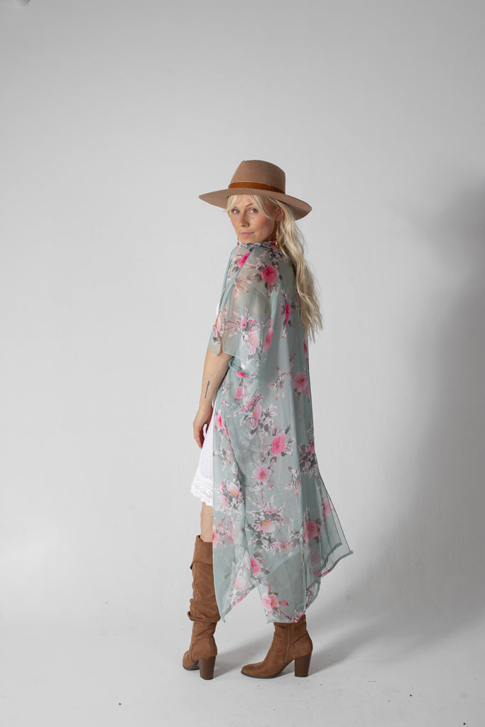 Duster: Hibiscus - Sea Foam