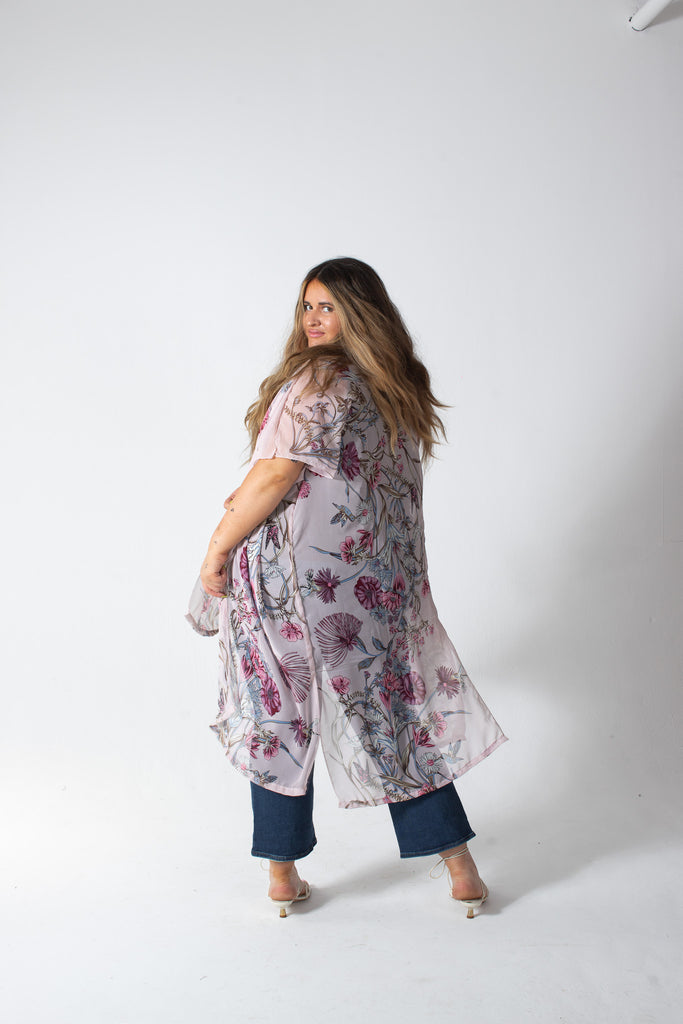 Duster Kimono - Wild Bloom -  BLUSH