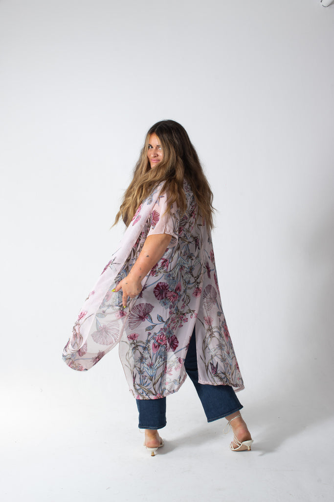 Duster Kimono - Wild Bloom -  BLUSH