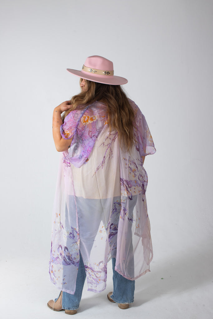 Duster Kimono - Birdie- LAVENDER OMBRE