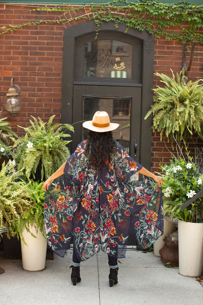 Duster Kimono - Wild Bloom - NAVY
