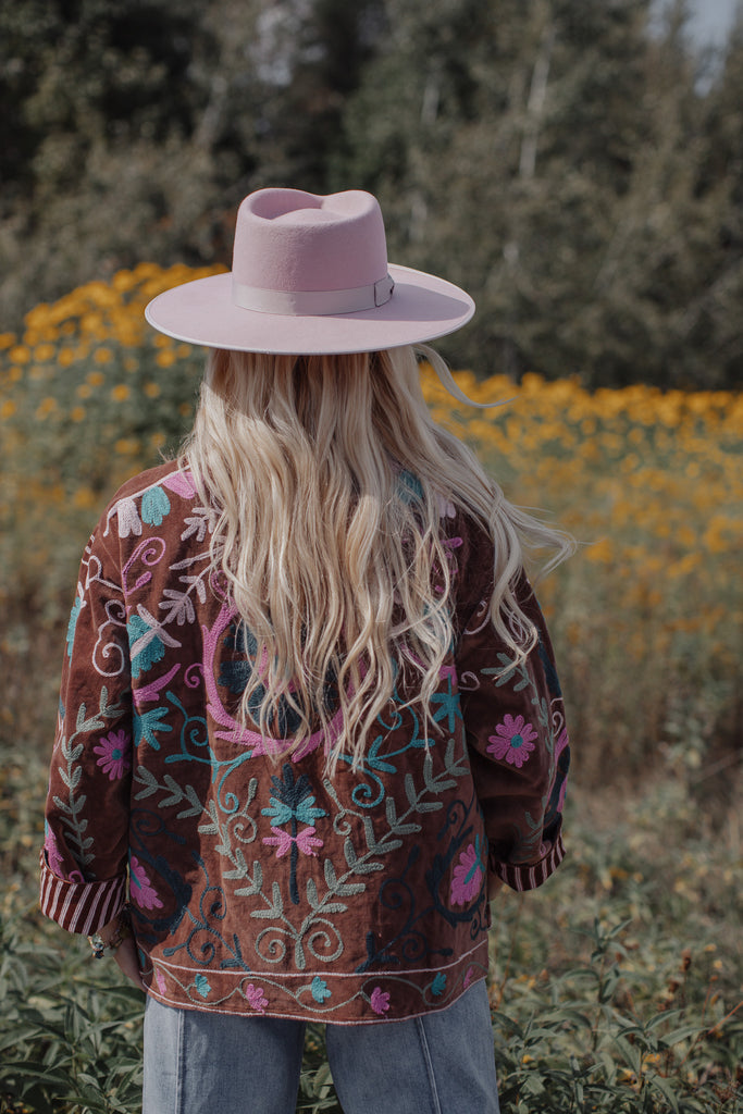 ELLEFLOWER HOUSE LINE - Autumn Ember Velvet Jacket
