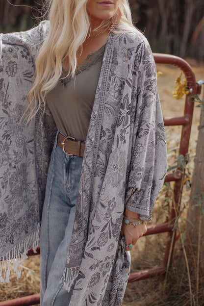 Wild Flower Kimono - Dove