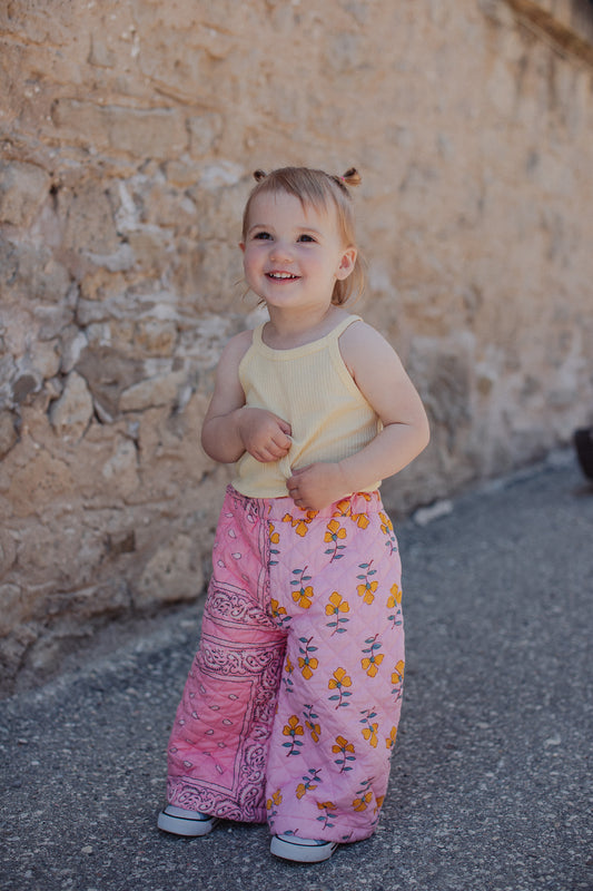 Pinky Patchwork Quilted Pants