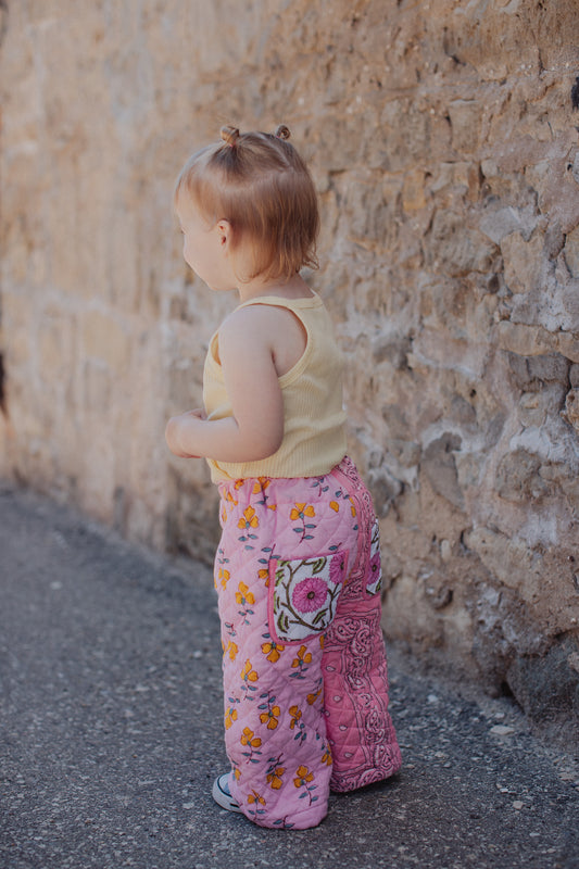 Pinky Patchwork Quilted Pants