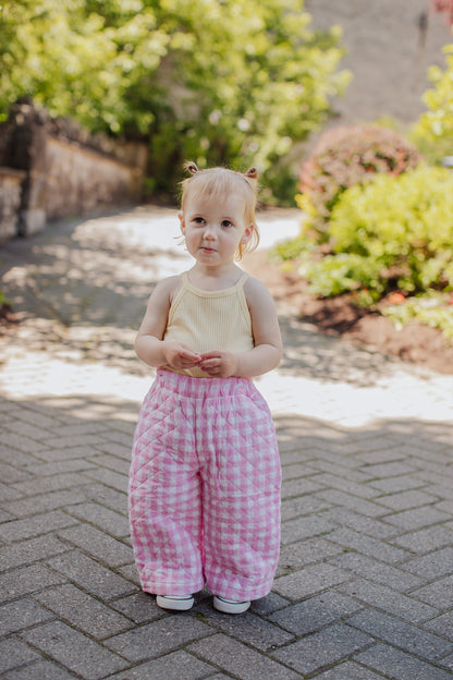 Strawberry Milk Quilted Pants