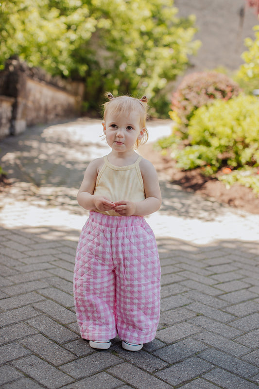 Strawberry Milk Quilted Pants