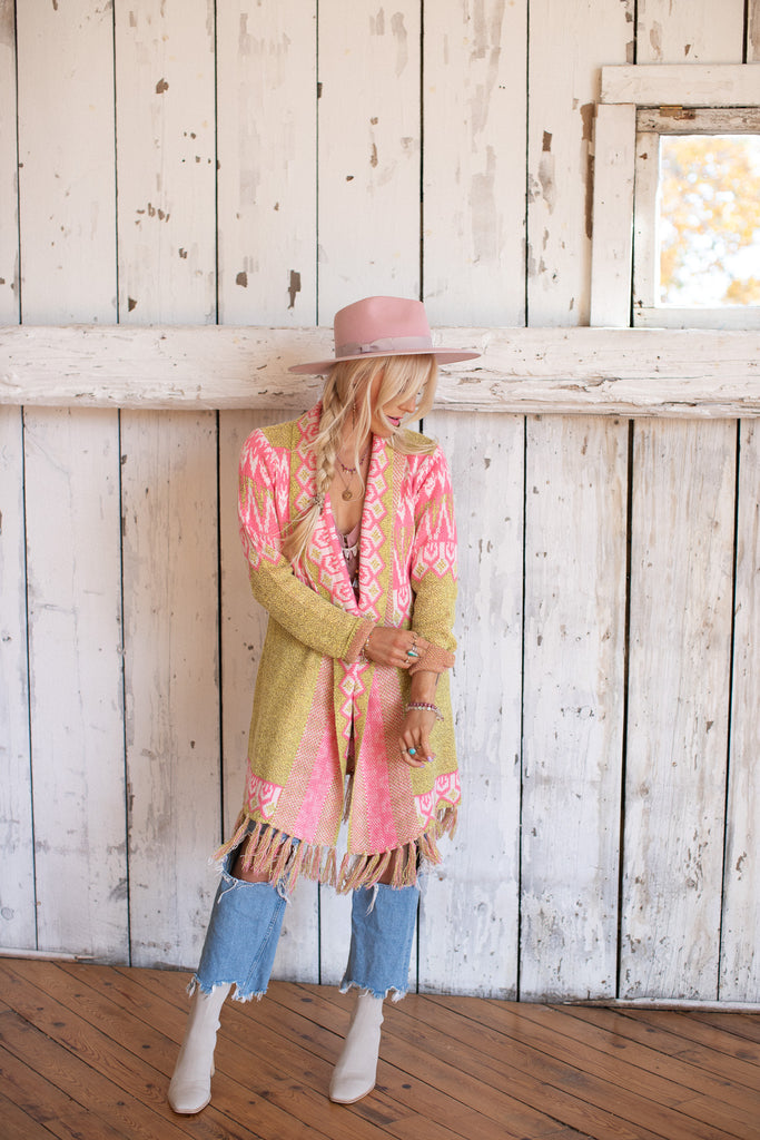 Elleflower- Yellow Stone Cardi - KIWI