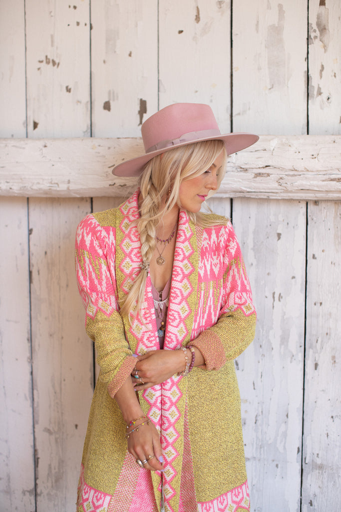 Elleflower- Yellow Stone Cardi - KIWI