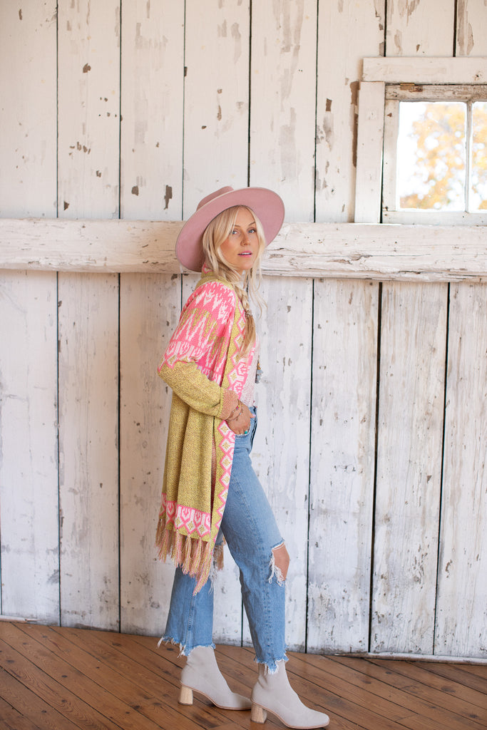 Elleflower- Yellow Stone Cardi - KIWI