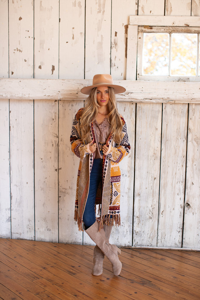 Elleflower- Yellow Stone Cardi - RUSTY BOHO