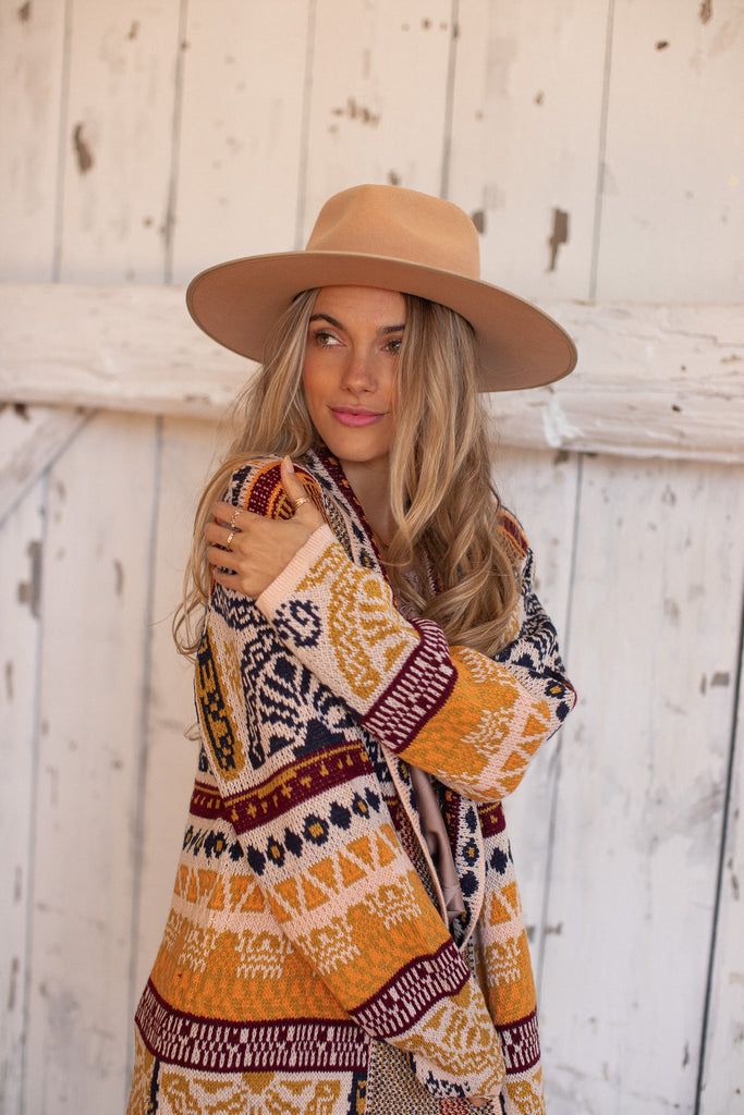 Elleflower- Yellow Stone Cardi - RUSTY BOHO