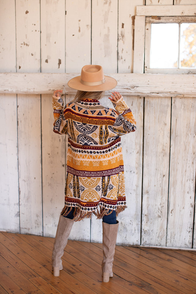 Elleflower- Yellow Stone Cardi - RUSTY BOHO