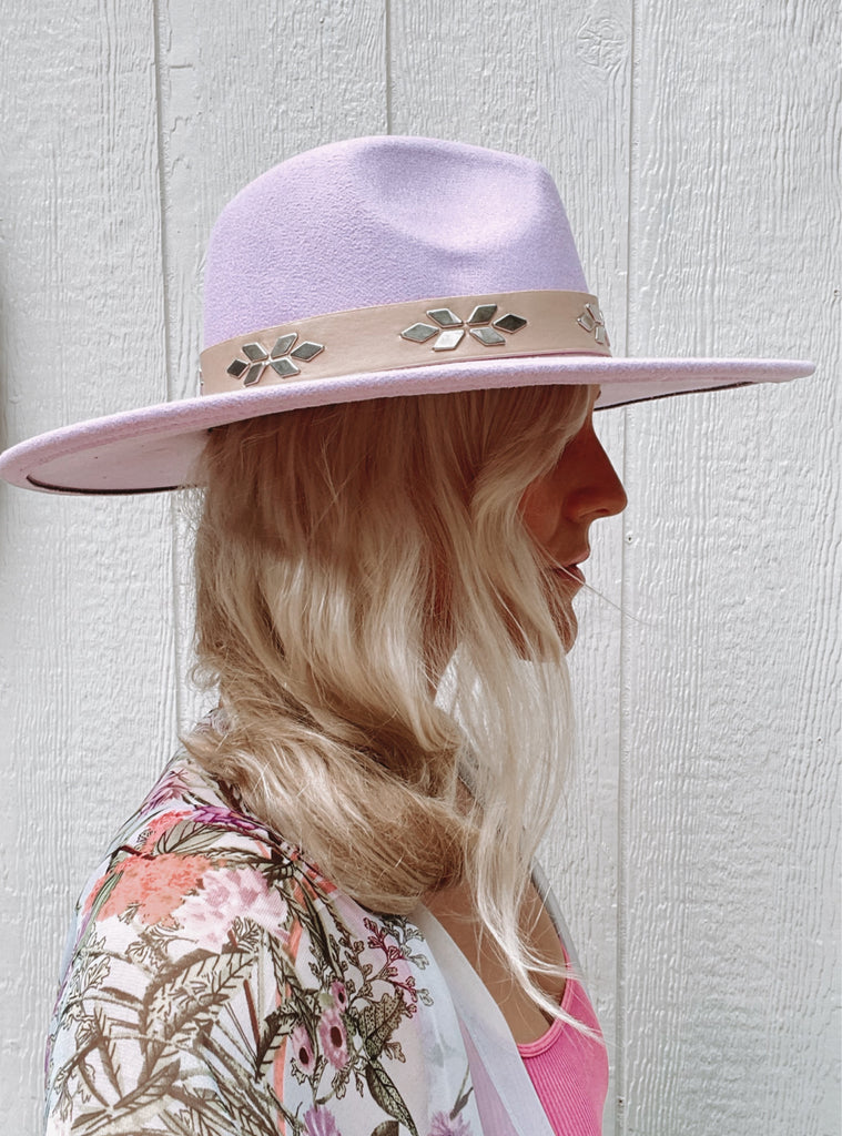 Elleflower - Iris Rancher Hat - LILAC WITH DETAILED BAND