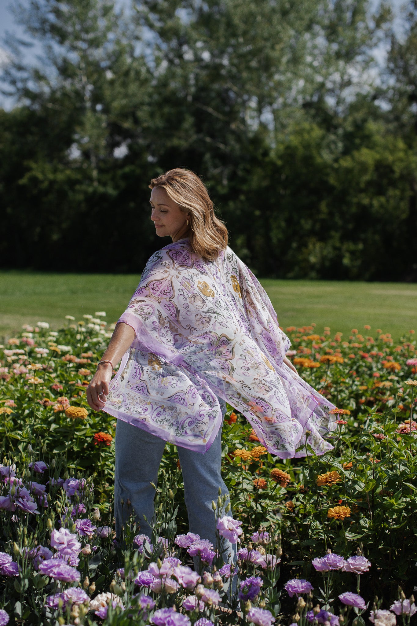 Santorini Kimono - Wisteria