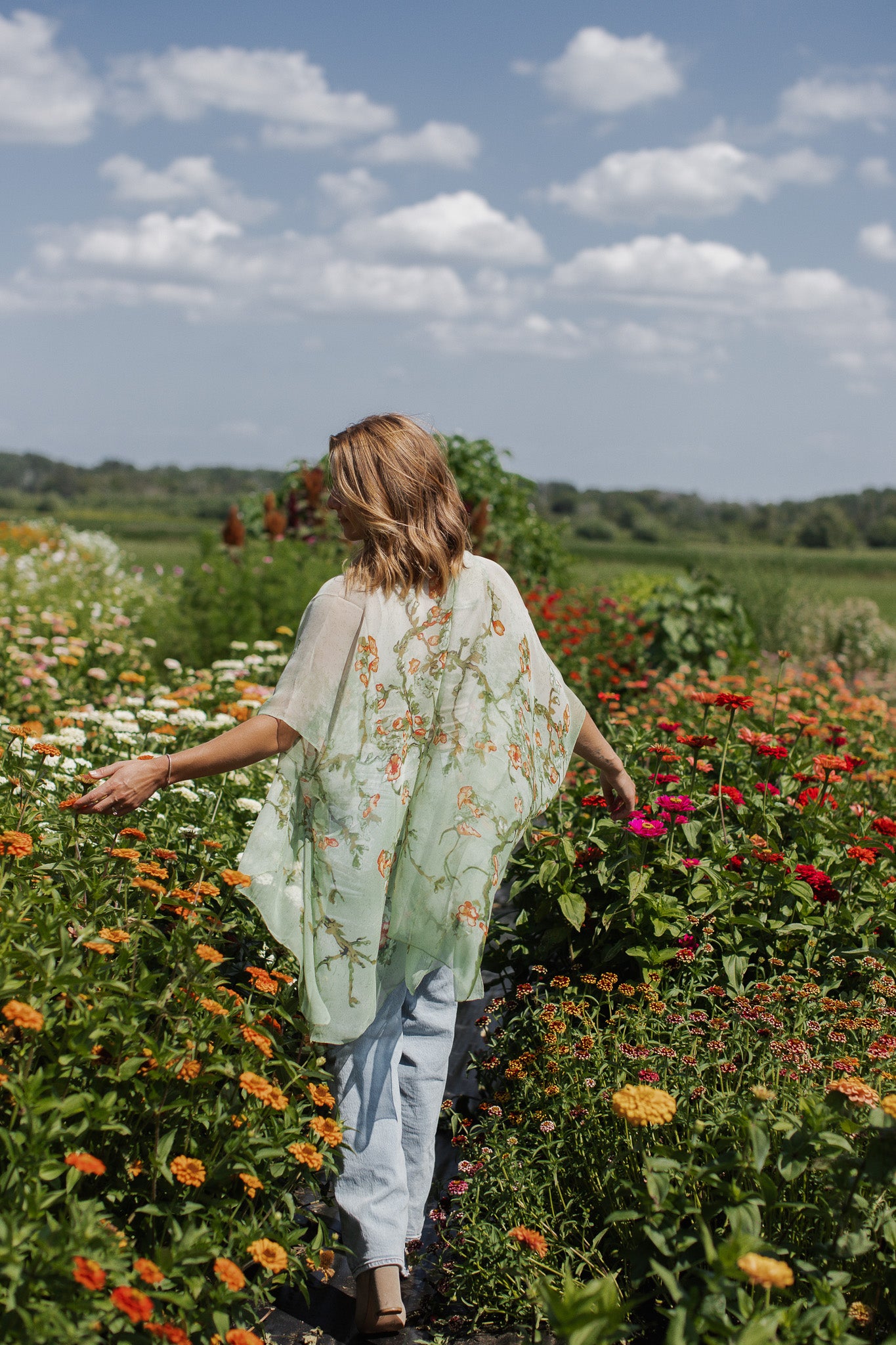 Apple Blossom Kimono - Moss