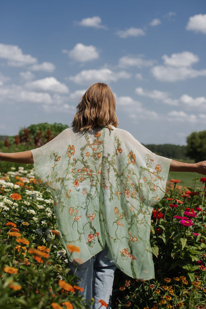 Apple Blossom Kimono - Moss