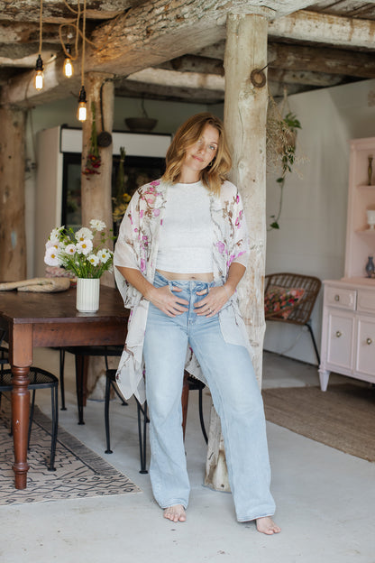 Apple Blossom Kimono - Fuchsia