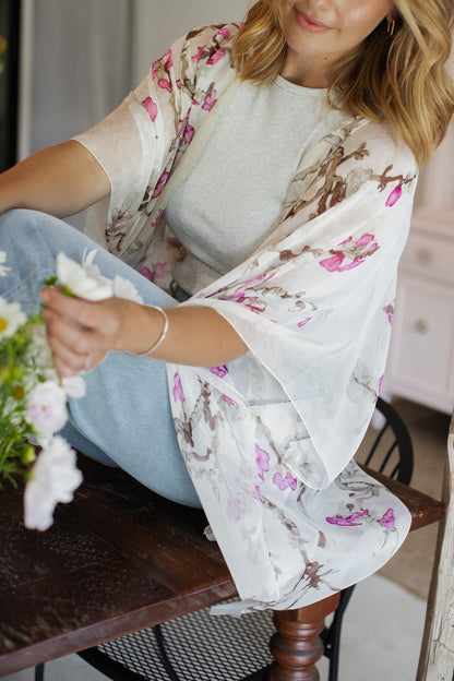 Apple Blossom Kimono - Fuchsia