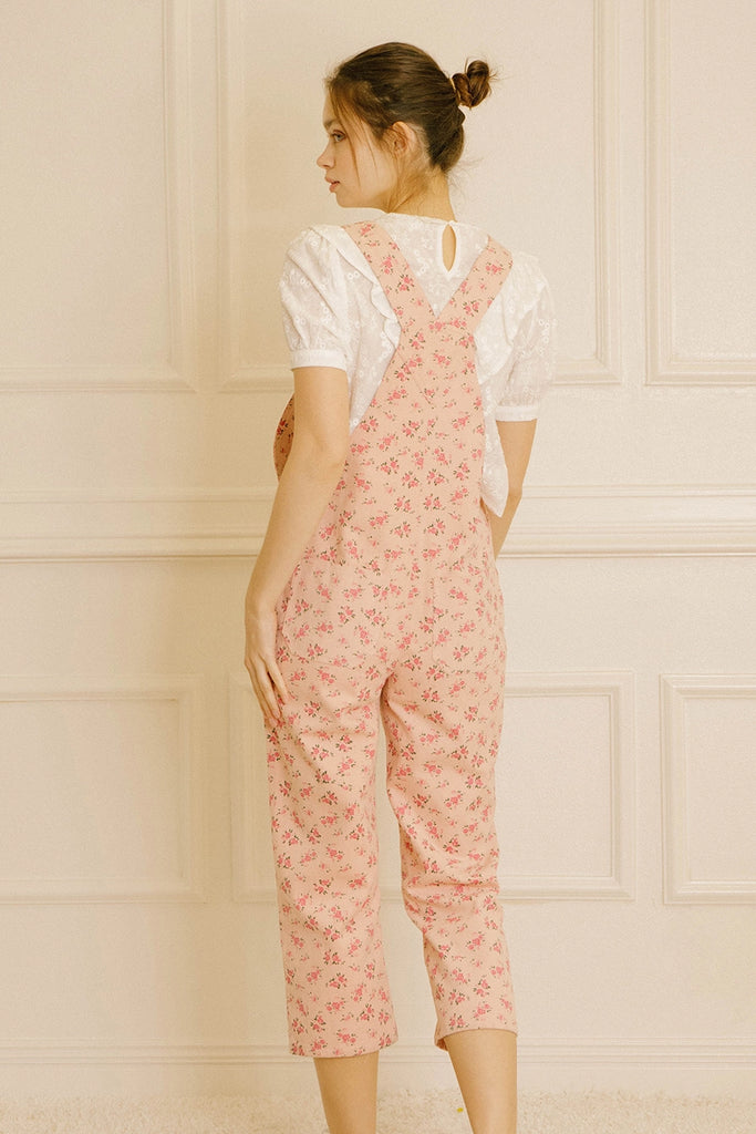 Elleflower - Tiny Floral Print Overall Pants