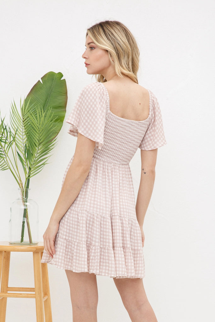 Elleflower - Gingham Flutter Sun Dress