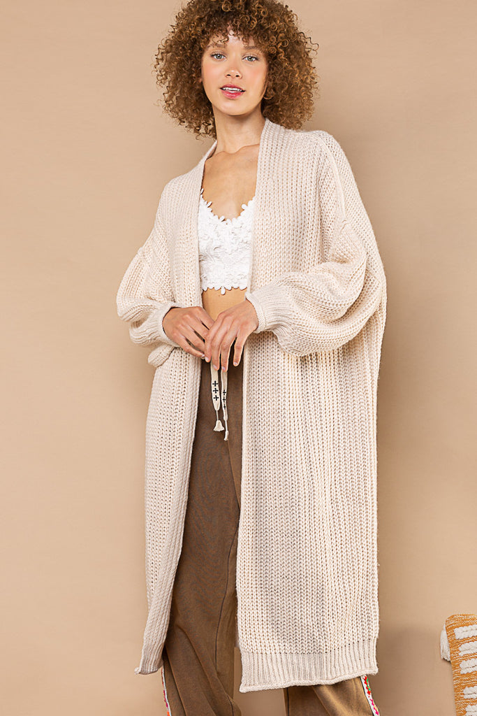 Elleflower- Everday Cabin Cable Knit Maxi - Oatmeal