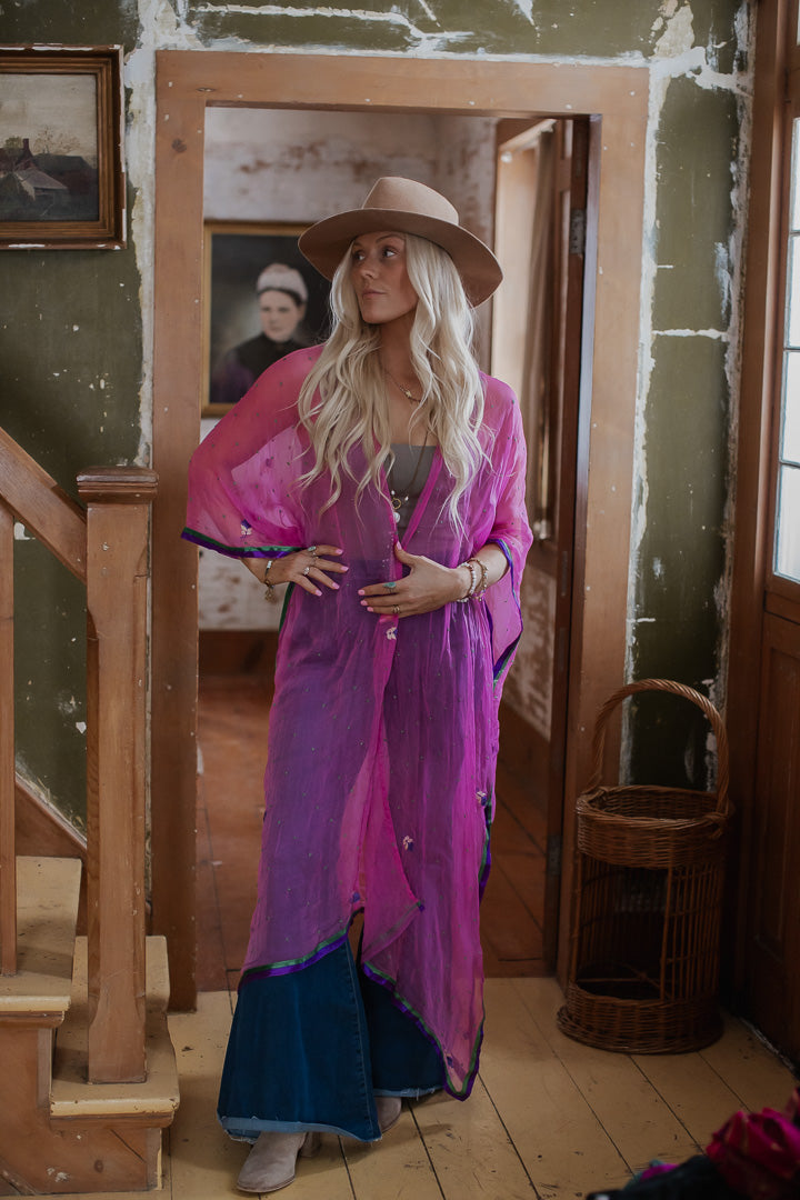 The Loved Textile Sari Duster - L