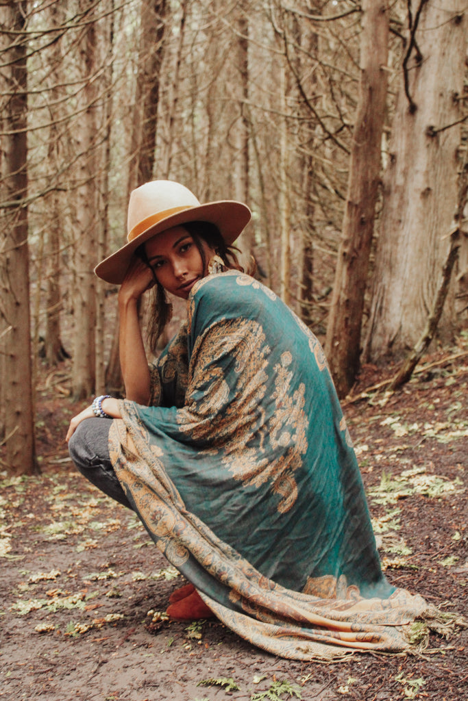 Swan Song Kimono- TEAL