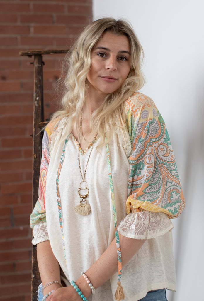 Elleflower - Paisley Lace Blouse- Cream