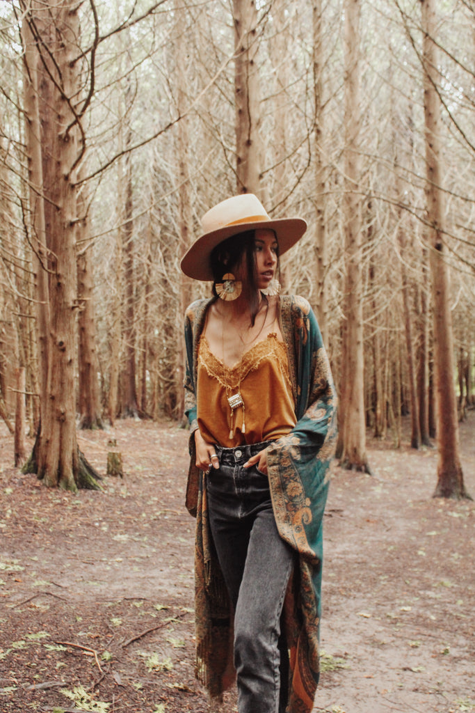Swan Song Kimono- TEAL